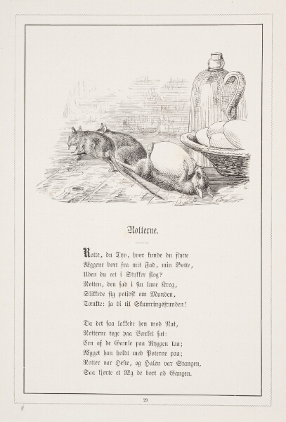 H.P. Hansen, Rotterne. Illustration til H.V. Kaalund, "Fabler for Børn"