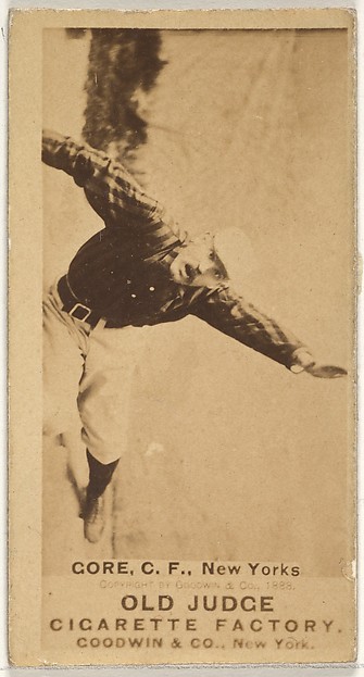 Goodwin & Company, George F. "Piano Legs" Gore, Center Field, New York, from the Old Judge series (N172) for Old Judge Cigarettes