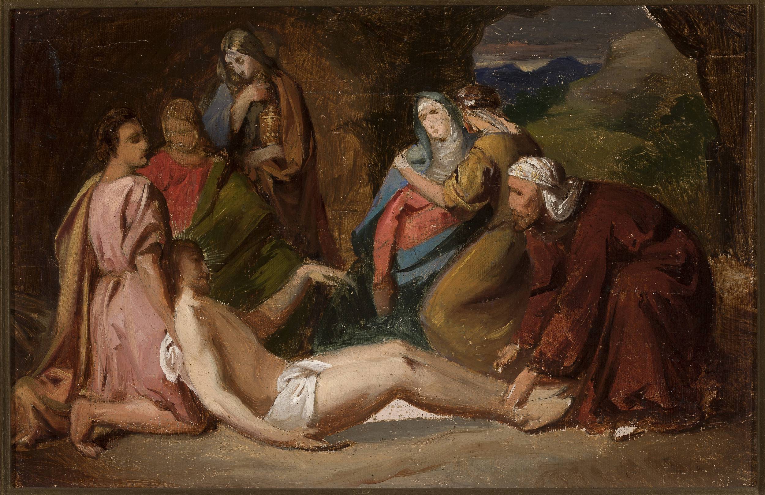 Józef Simmler, Entombment of Christ, sketch for a painting