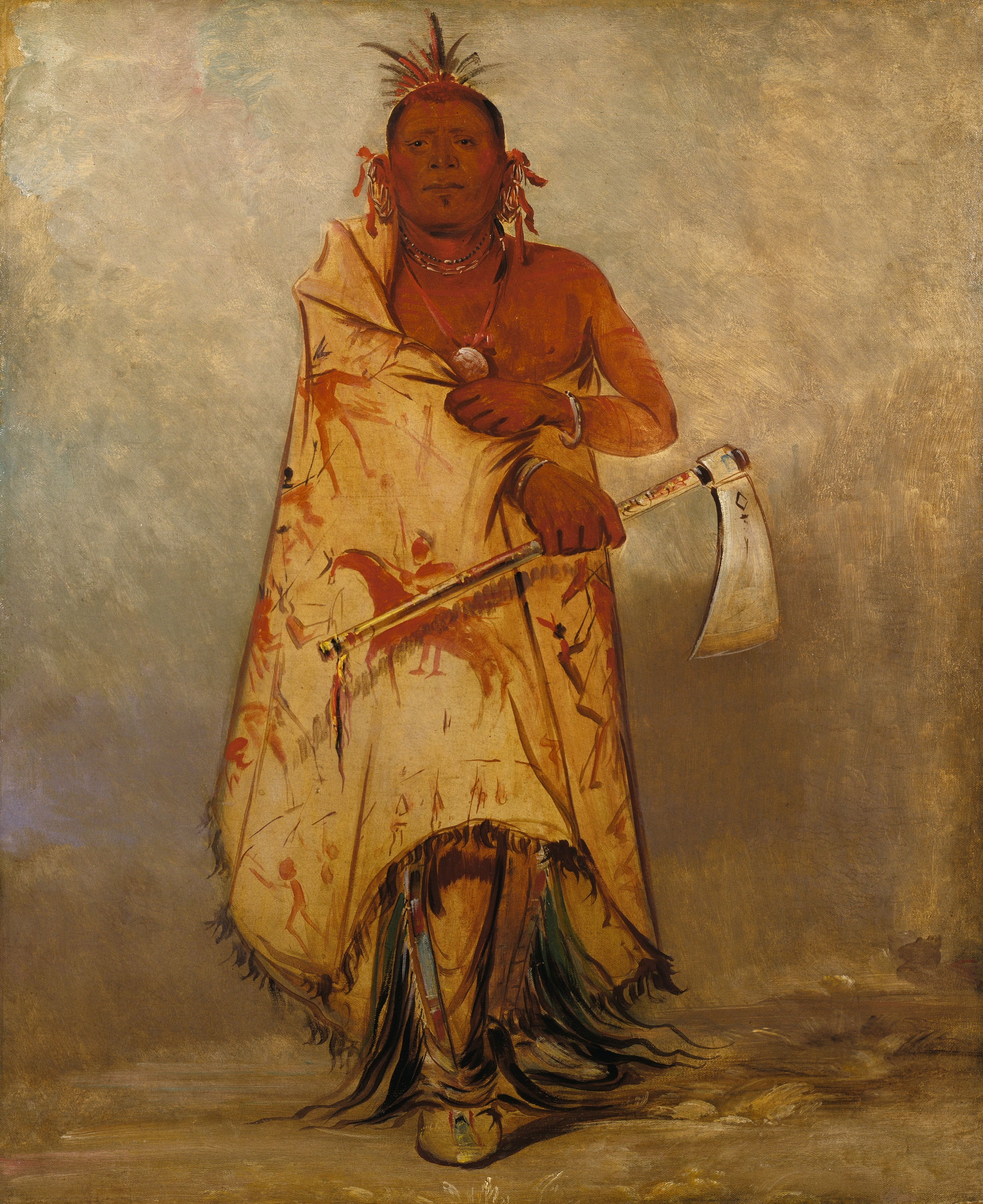 George Catlin, Le-sháw-loo-láh-le-hoo, Big Elk, Chief of the Skidi (Wolf) Pawnee