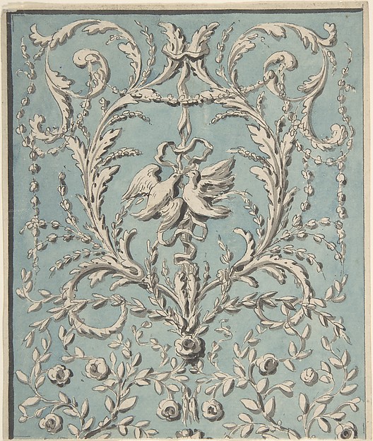 Anonymous, French, 18th century, Design for Upright Decorative Panels