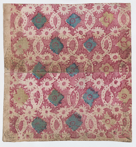 Anonymous, Sheet with overall lattice pattern with rosettes