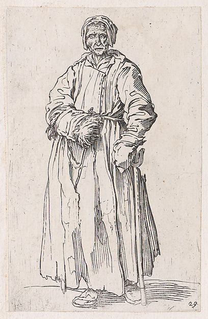 Anonymous, Reverse Copy of Le Mendiant aux Béquilles Coiffée d'un Chapeau et Vu de Dos (The Beggar with Crutches Wearing a Hat and Viewed from Behind), from Les Gueux suite appelée aussi Les Mendiants, Les Baroni, ou Les Barons (The Beggars, also called the Barons)