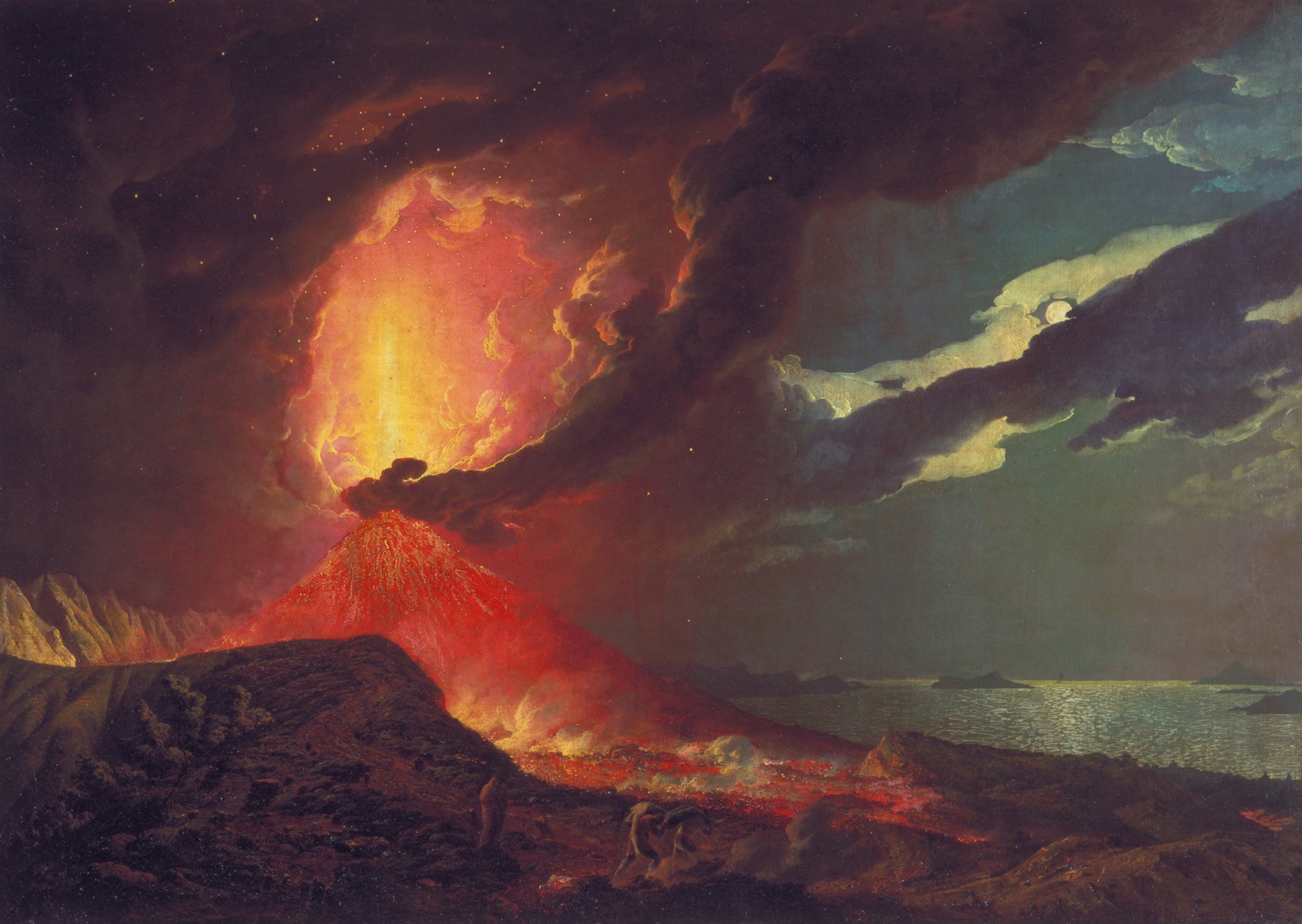 Joseph Wright of Derby, Vesuvius in Eruption, with a View over the Islands in the Bay of Naples