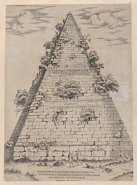 Anonymous, Pyramid of Caius Cestius, from "Speculum Romanae Magnificentiae"