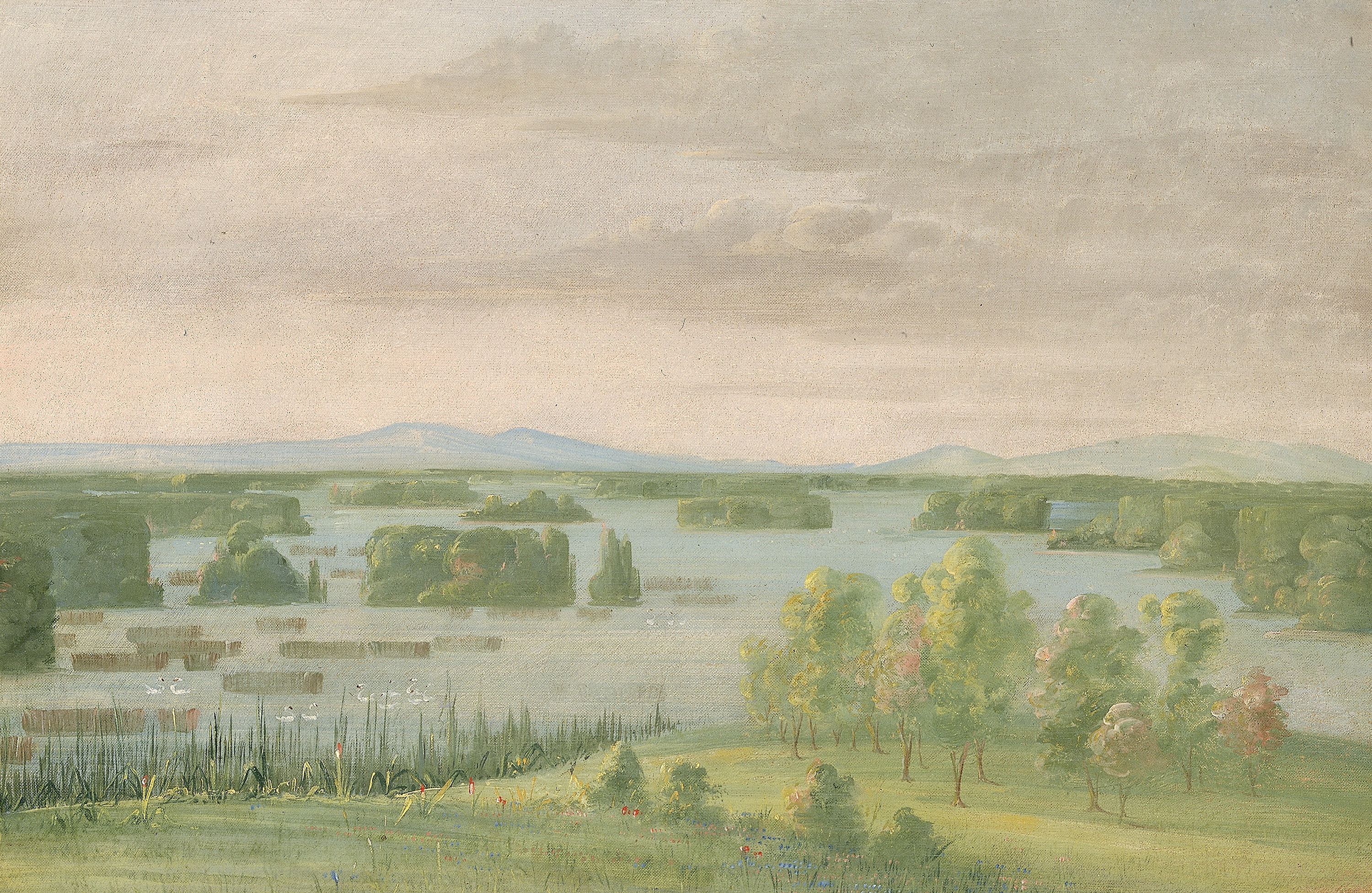 George Catlin, Lac du Cygne (Swan Lake), Near the Coteau des Prairies