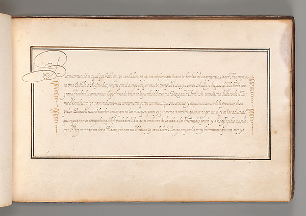 Anonymous, Calligraphic Exercise in Spanish