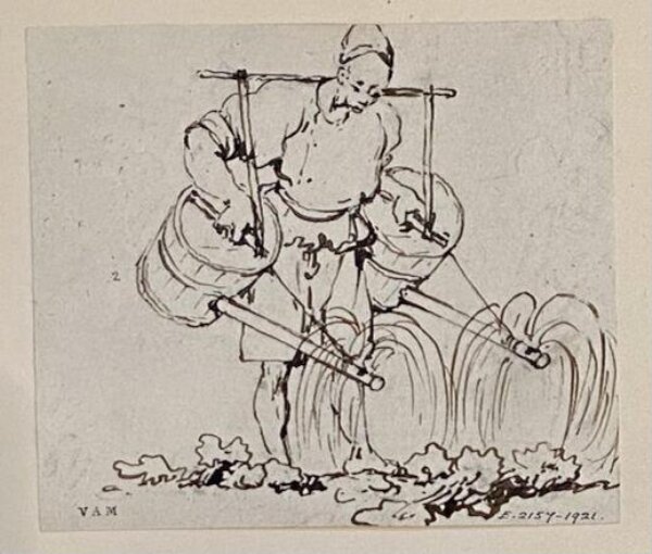 George Chinnery, A Chinese gardener watering vegetables