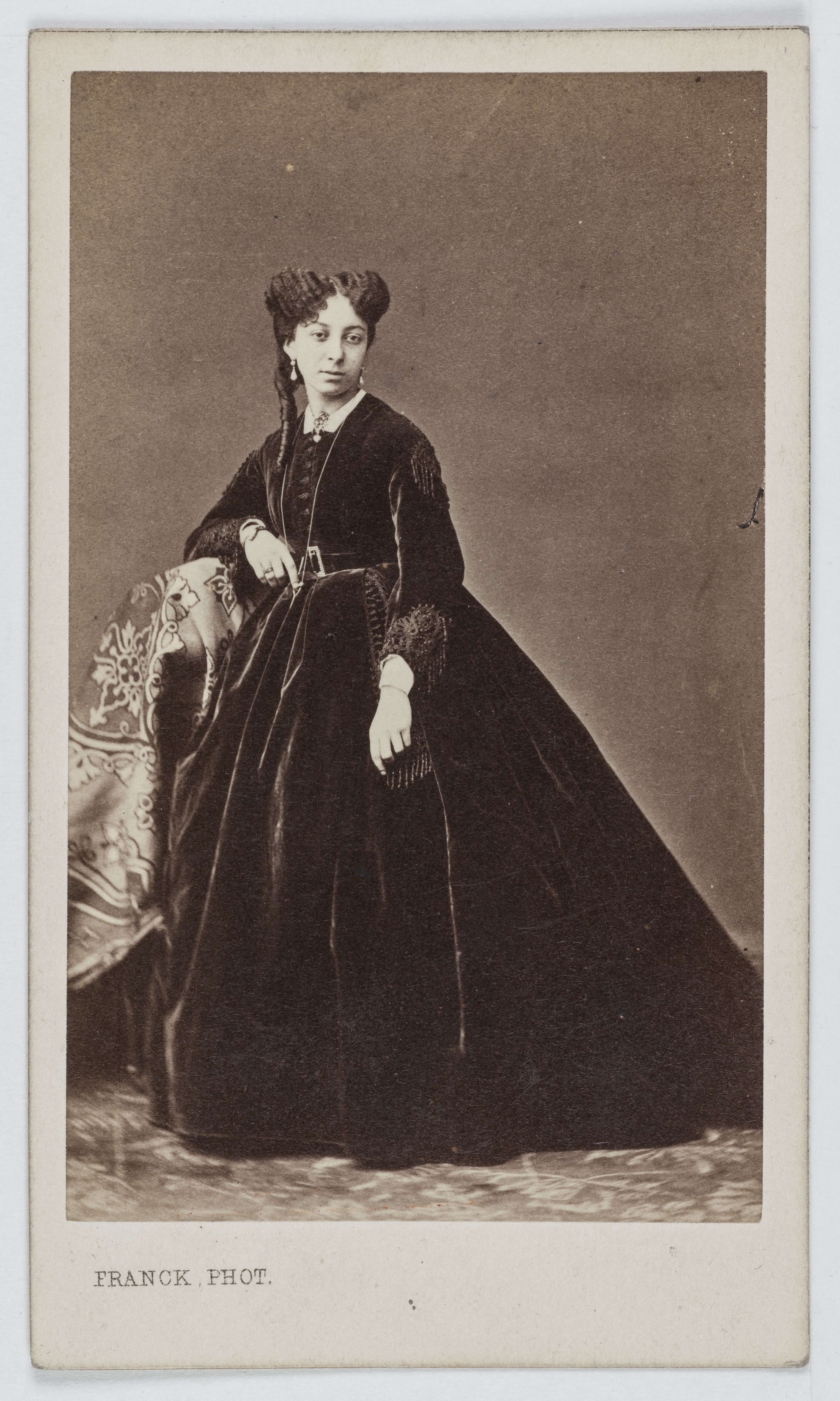 Franck, Portrait de Mademoiselle Juhanna Sichel (-1894), actrice et chanteuse au Théâtre Lyrique et au Théâtre des Variétés.