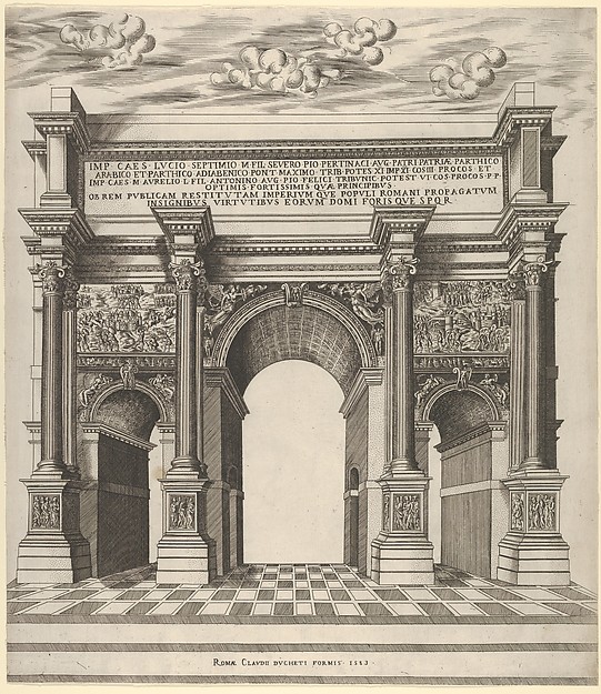 Anonymous, Italian, 16th century, Arch of Septimius Severus, from "Speculum Romanae Magnificentiae"