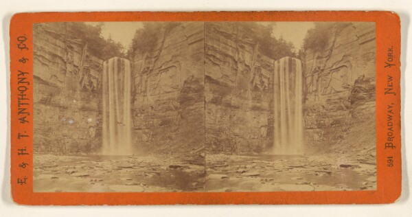 Edward and Henry T. Anthony & Co., Scenery of Ithaca and Vicinity, N.Y. Taughannock Fall - 215 feet high - from the lower Ravine - at sunrise.