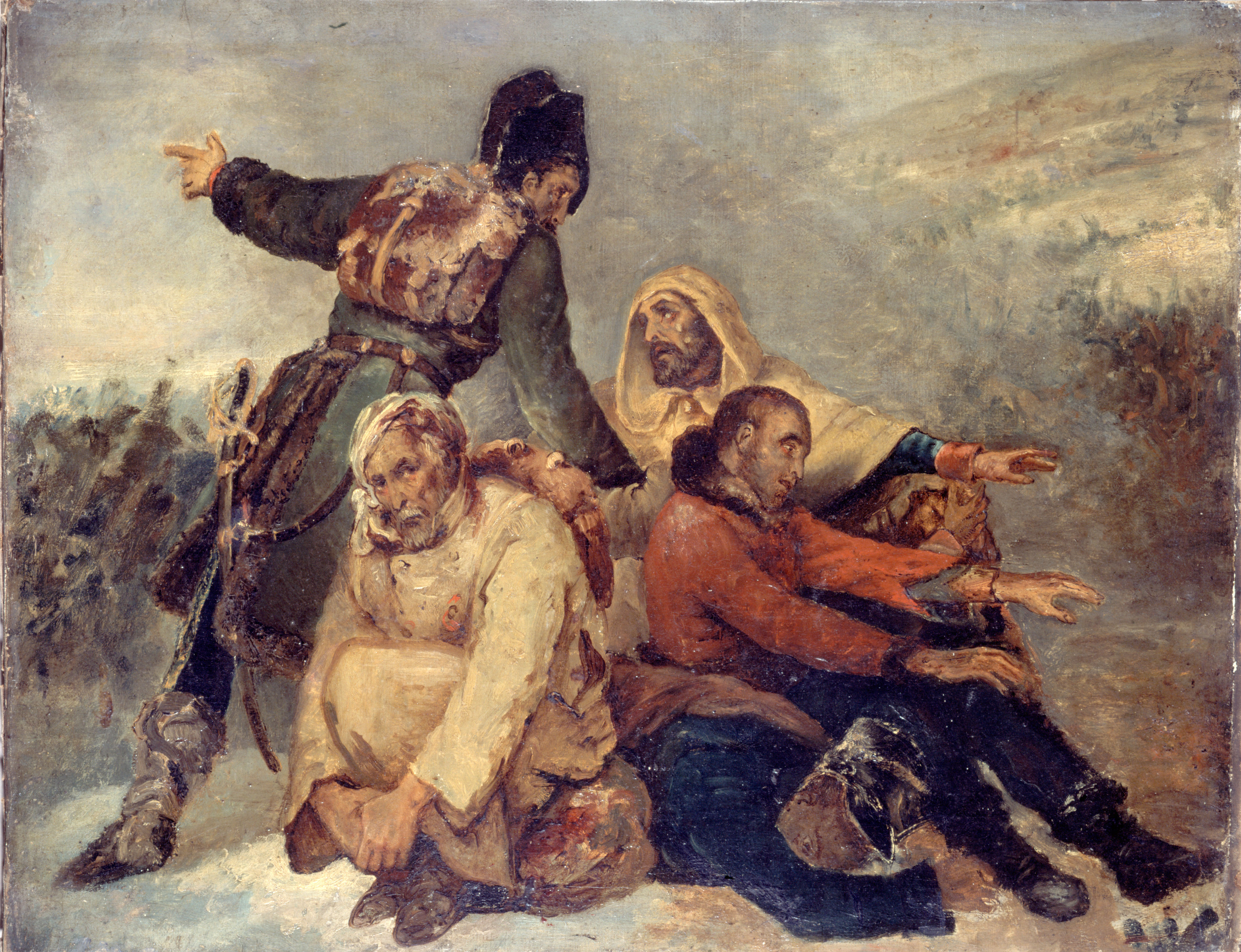 Ary Scheffer, Quatre soldats de l'armée en déroute