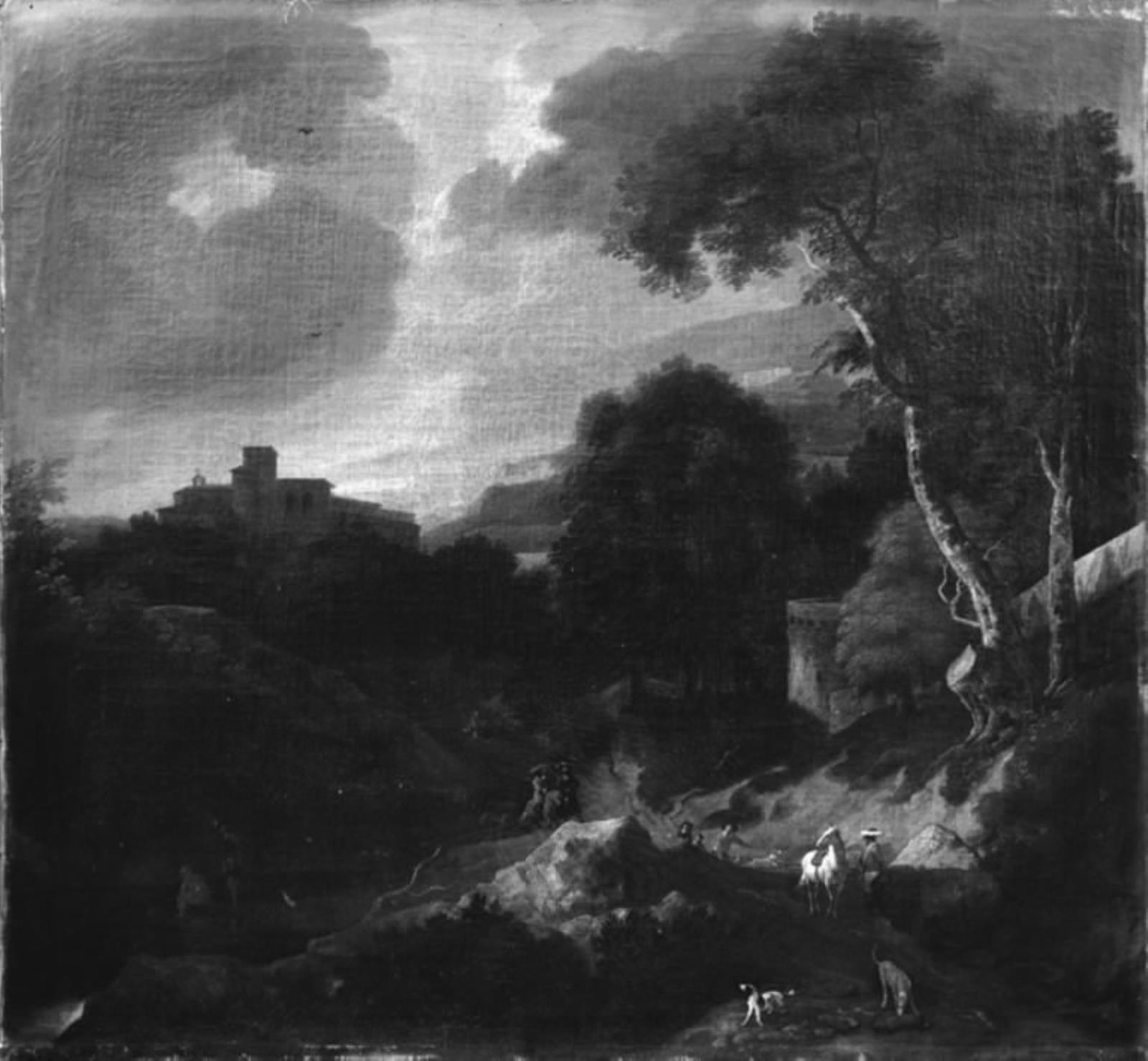 Abraham Genoels, Bjerglandskab med et kloster