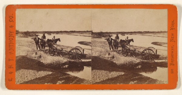 Edward and Henry T. Anthony & Co., View on the Weber River near Ogden, Uintah Mts. in the distance. Union Pacific Rail Road.