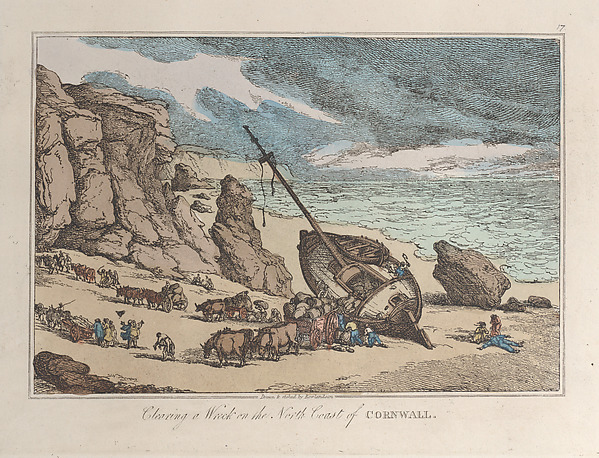 Thomas Rowlandson, Clearing a Wreck on the North Coast of Cornwall