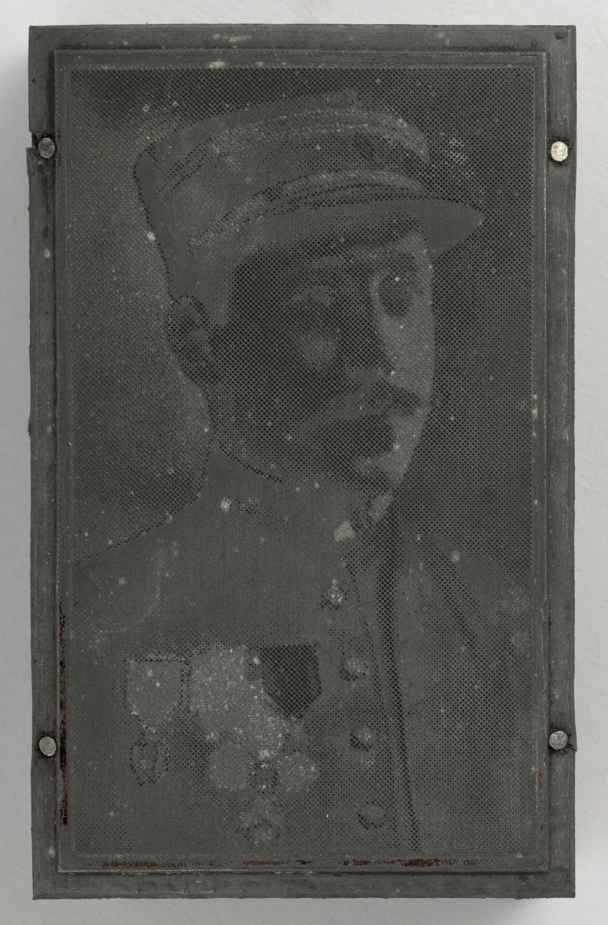 Anonyme, Portrait d'Ernest Psichari en costume militaire (plaque d'imprimerie)