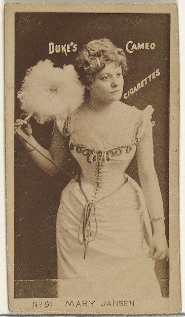 W. Duke, Sons & Co., Card Number 91, Marie Jansen, from the Actors and Actresses series (N145-4) issued by Duke Sons & Co. to promote Cameo Cigarettes