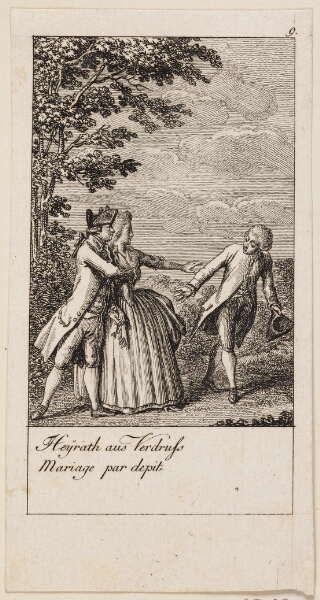 Daniel Nikolaus Chodowiecki, Illustration til giftermålets årsager og følger (Heyrath aus Verdrufs Mariage par dépit)