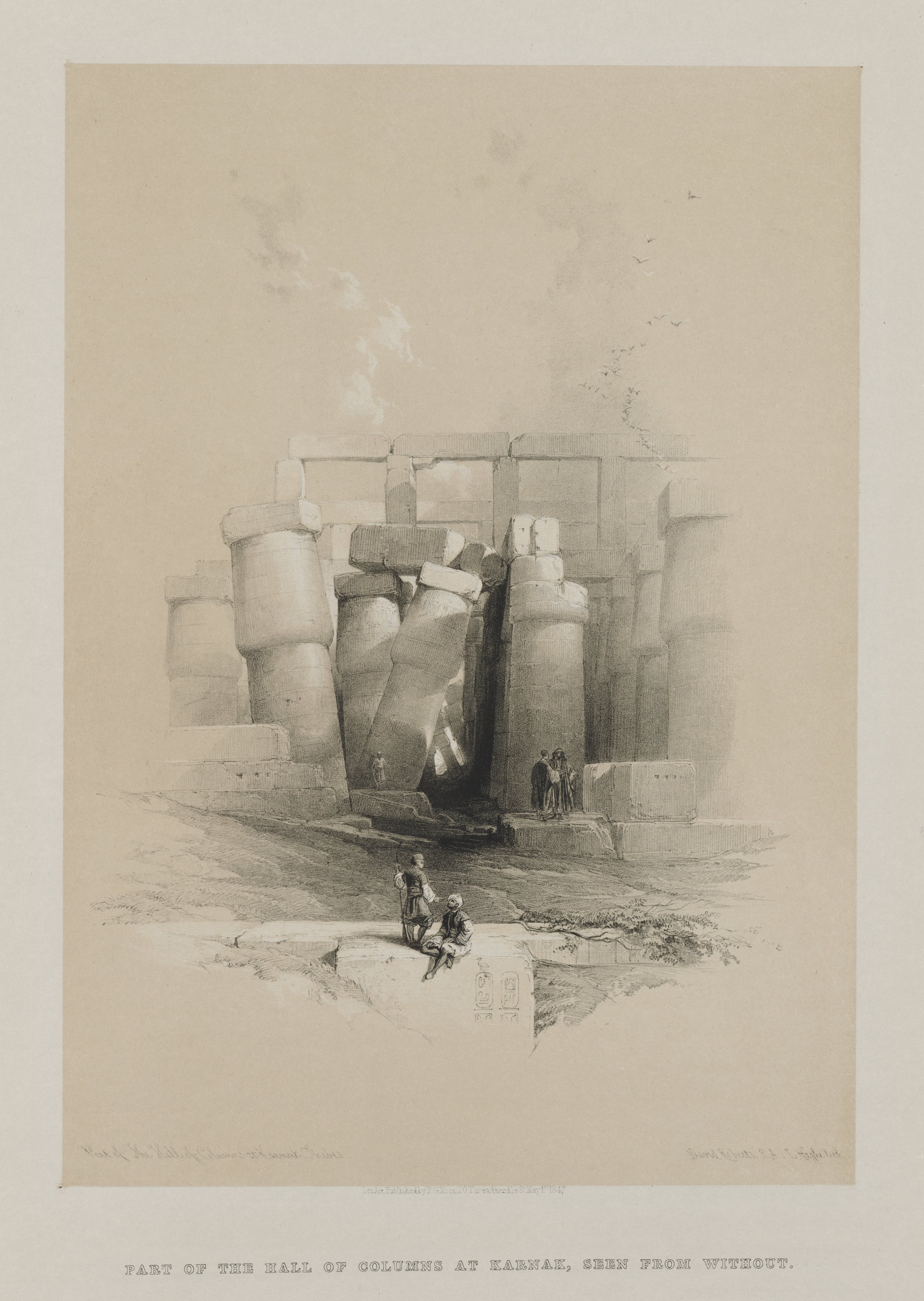 Louis Haghe, Egypt and Nubia, Volume II: Part of the Hall of Columns at Karnak, Thebes