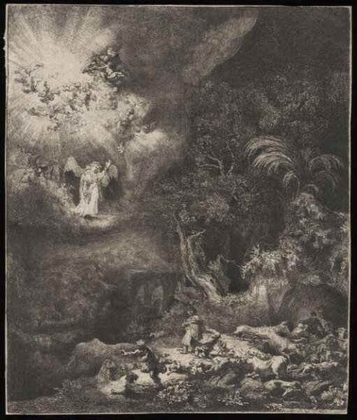 Rembrandt van Rijn, The Angel appearing to the Shepherds
