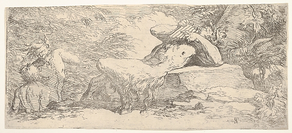 Salvator Rosa, Piping satyr and two fauns, from "The Triton Group"