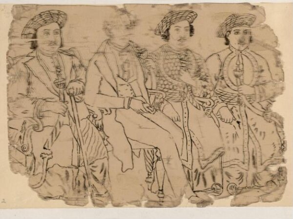 Unknown, One of forty-five drawings of Muharram scenes, occupations, festivals and ceremonies.