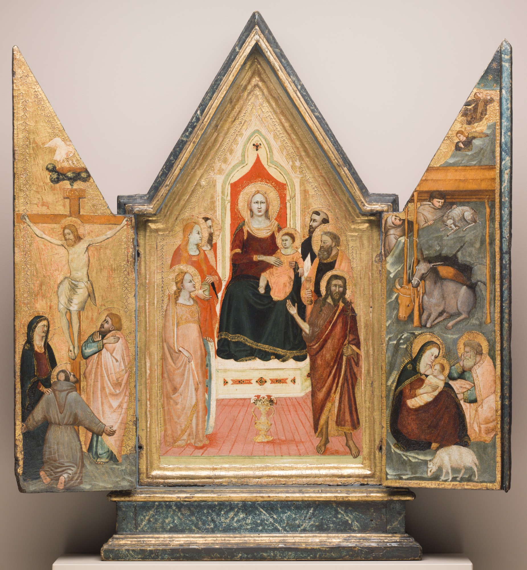Maso di Banco, Virgin Enthroned with Saints, Nativity and Crucifixion