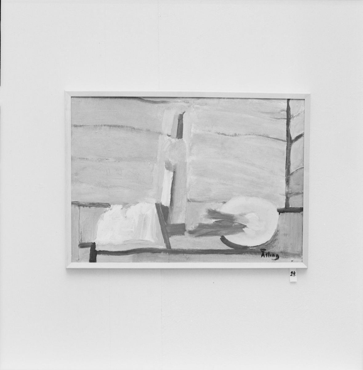 Uppsala-Bild, Plates - “Still Life with Leeks” by Lennart Åsling, Uppsala 1962