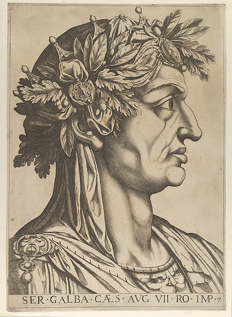 Anonymous, Plate 7: Sergius Galba in profile to the right, from "The Twelve Caesars"