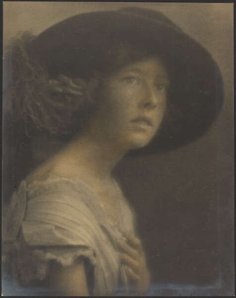 Louis Fleckenstein, [Portrait of a Young Woman with Black Hat]
