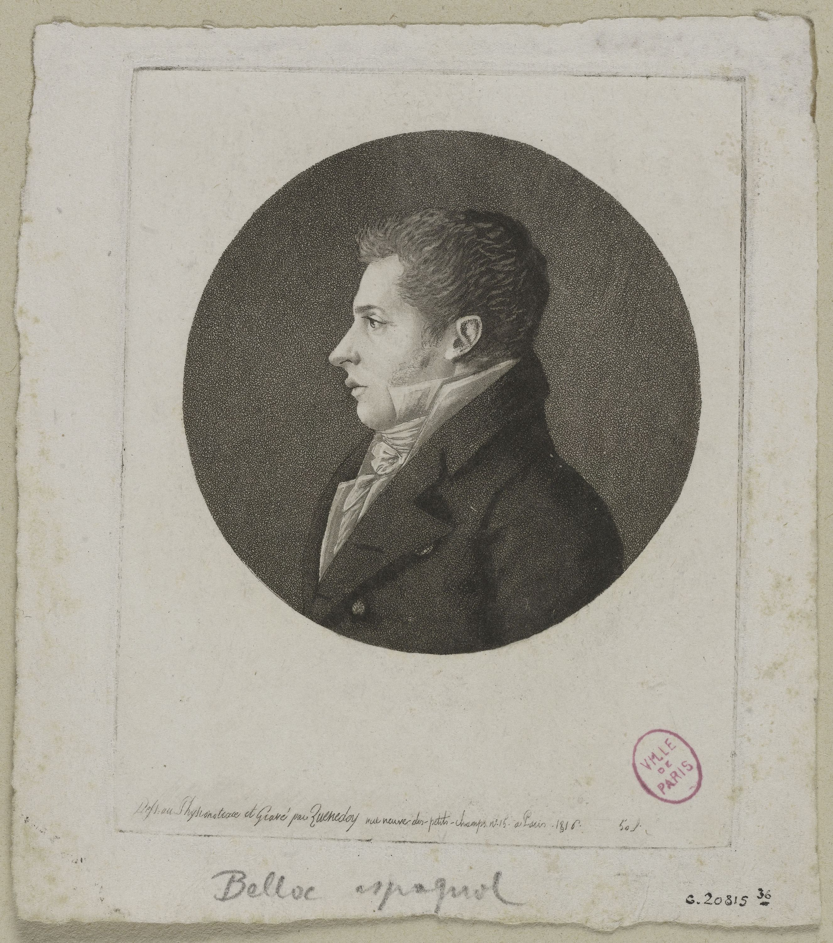 Edmé Quenedey, Portrait de Monsieur Belloc