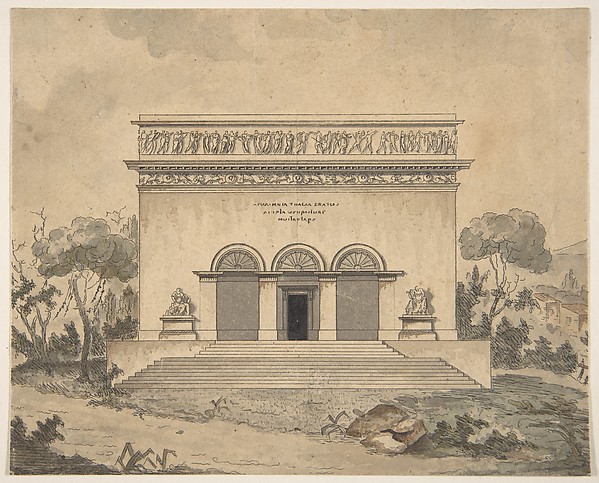 Anonymous, French, 19th century, Design for the Exterior of a Theater