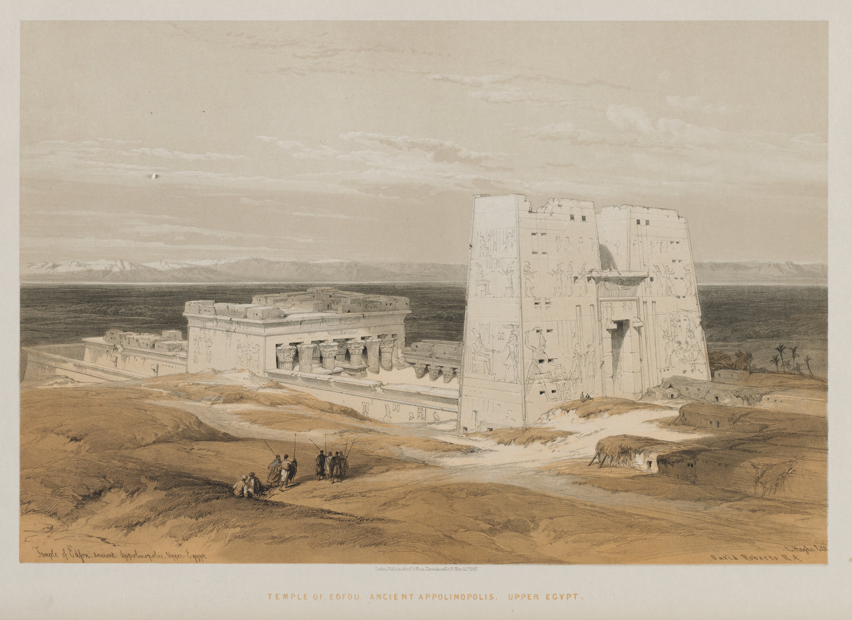 Louis Haghe, Egypt and Nubia, Volume I: Temple at Edfou, Ancient Apollinopolis, Upper Egypt