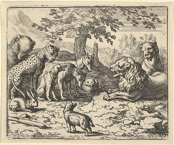 Allart van Everdingen, The Lion Takes the Advice of the Other Animals for Renard's Punishment from Hendrick van Alcmar's Renard The Fox