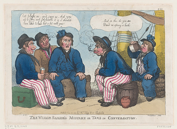 Thomas Rowlandson, The Welsh Sailor's Mistake, or Tars in Conversation
