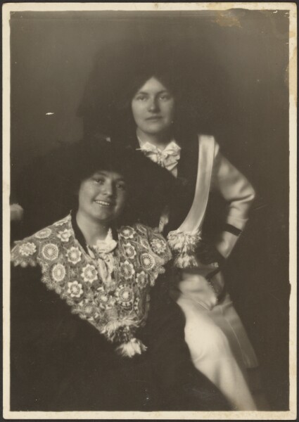 Louis Fleckenstein, [Portrait of Two Women in Ornate Outfits]