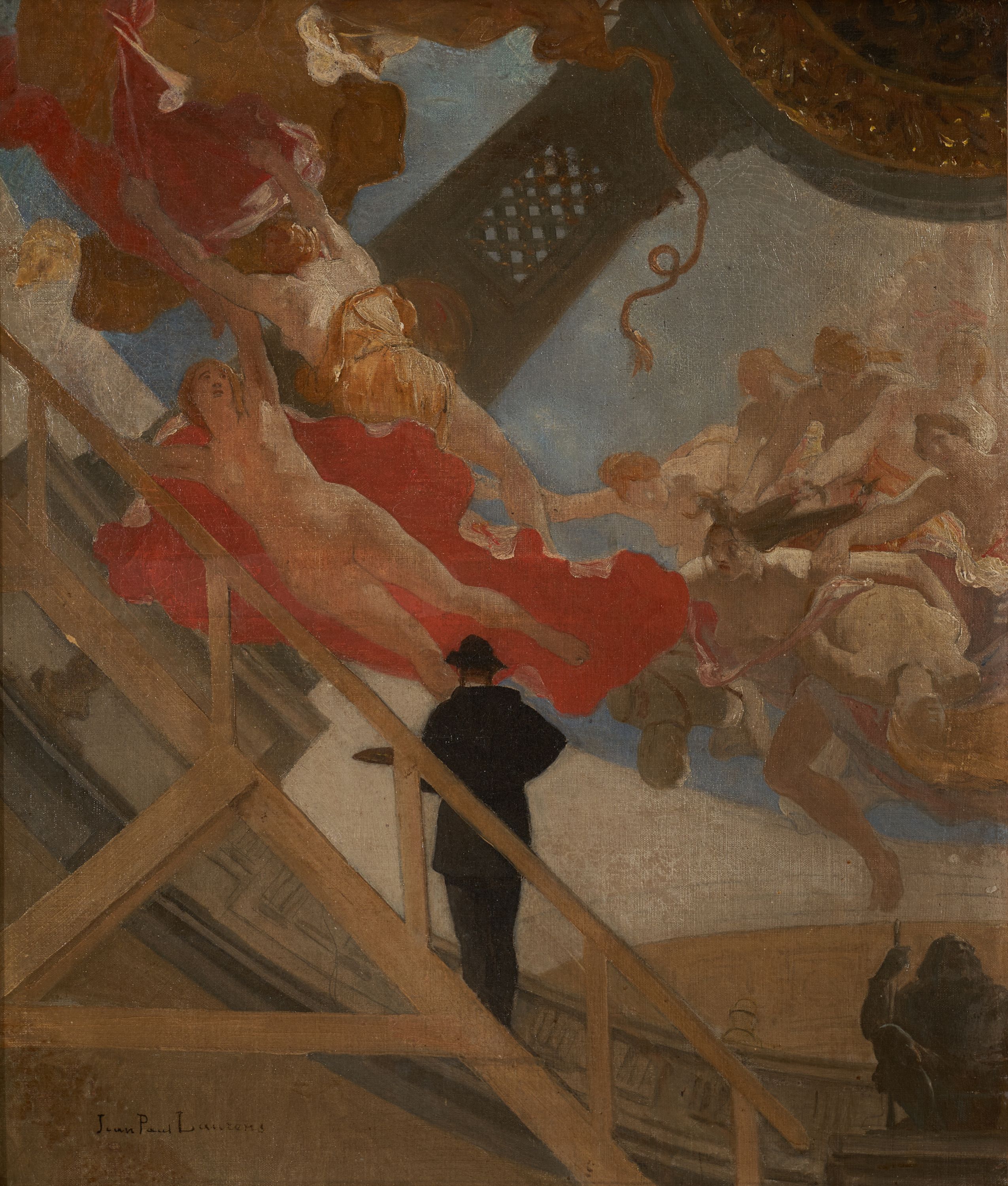Jean-Paul Laurens, Autoportrait de l'artiste peignant le plafond du Théâtre de l'Odéon