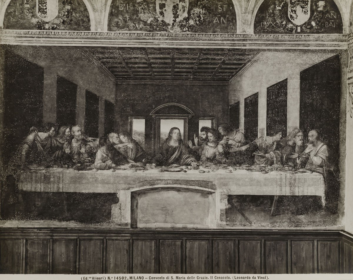 Fratelli Alinari, (Ed.ne Alinari) N.° 14502. Milano - Convento di S. Maria delle Grazie. Il Cenacolo. (Leonardo da Vinci).