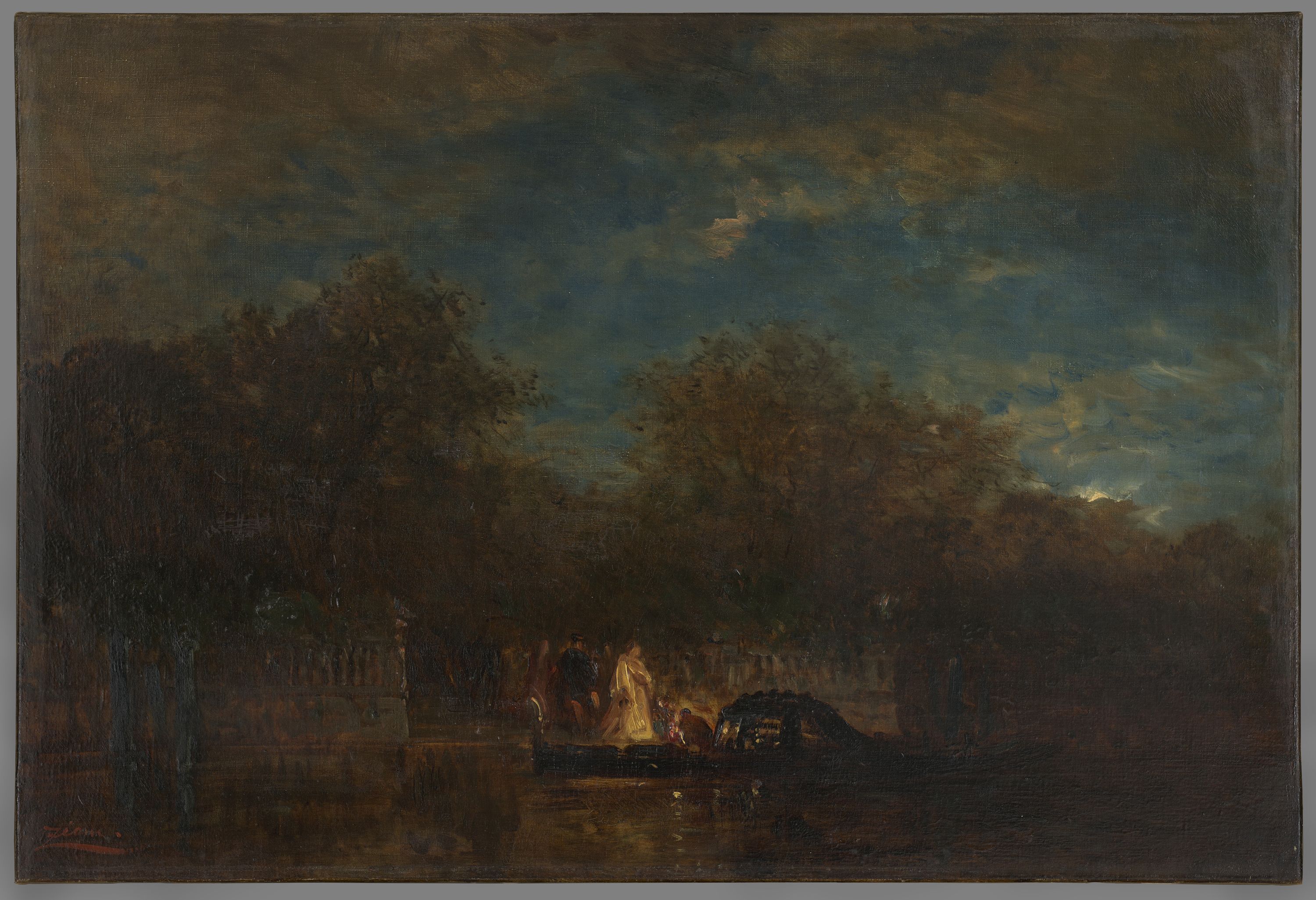 Félix Ziem, Venise, la sortie du Jardin français au crépuscule