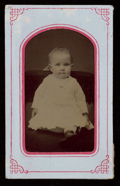 Unknown, [Portrait of a Seated Baby with Hidden Parent]