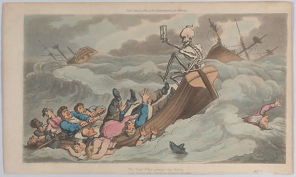 Thomas Rowlandson, Death Turned Pilot (from The English Dance of Death, vol. II, pl. 9)