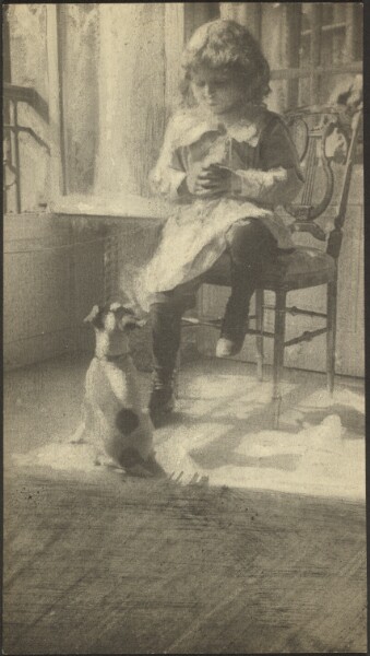 Robert Demachy, [Portrait of a Girl and a Dog]
