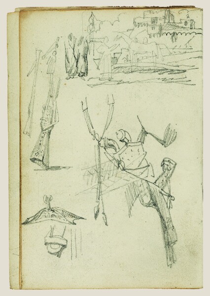 Théodore Géricault, Weapon studies, compositional study of castle scene