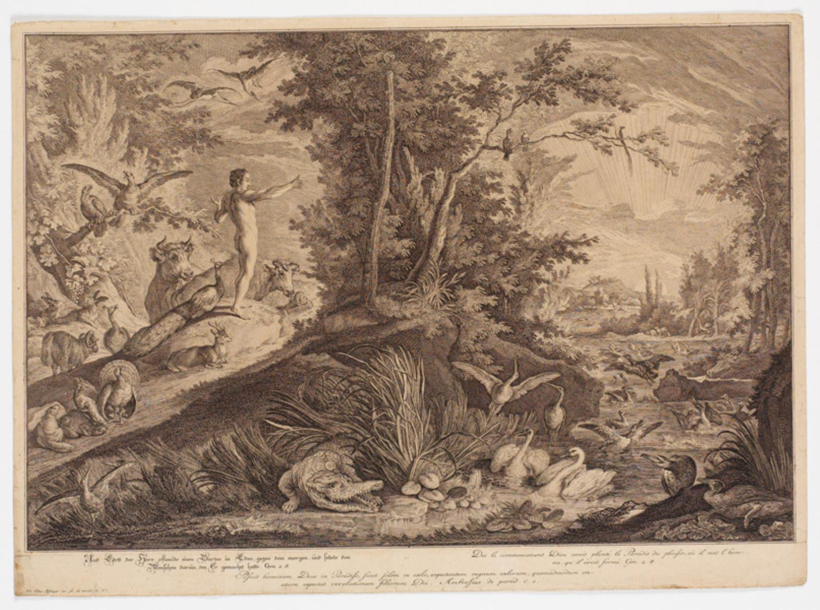 Johann Elias Ridinger, Adam i Edens have