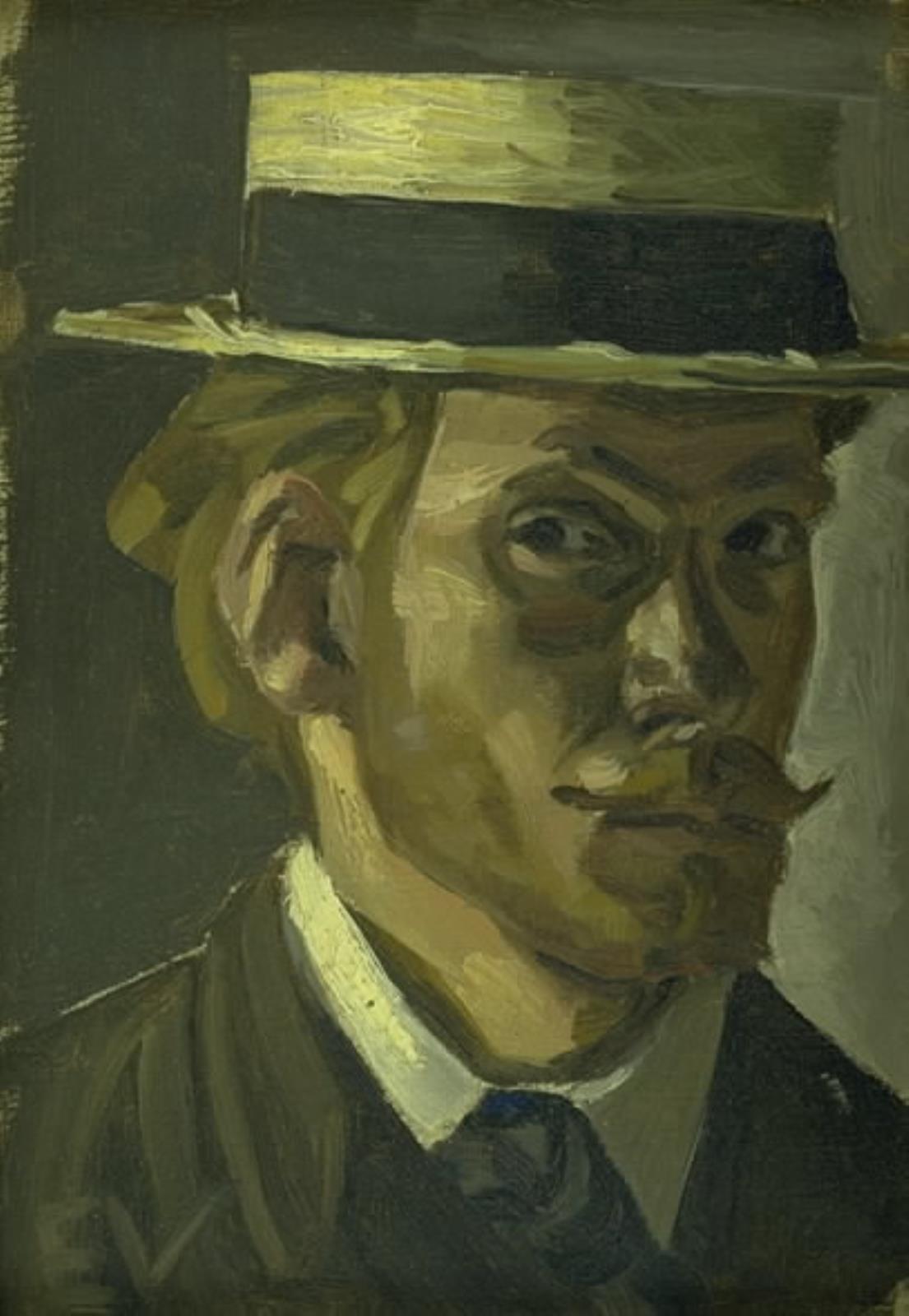 Edvard Weie, Selvportræt med stråhat