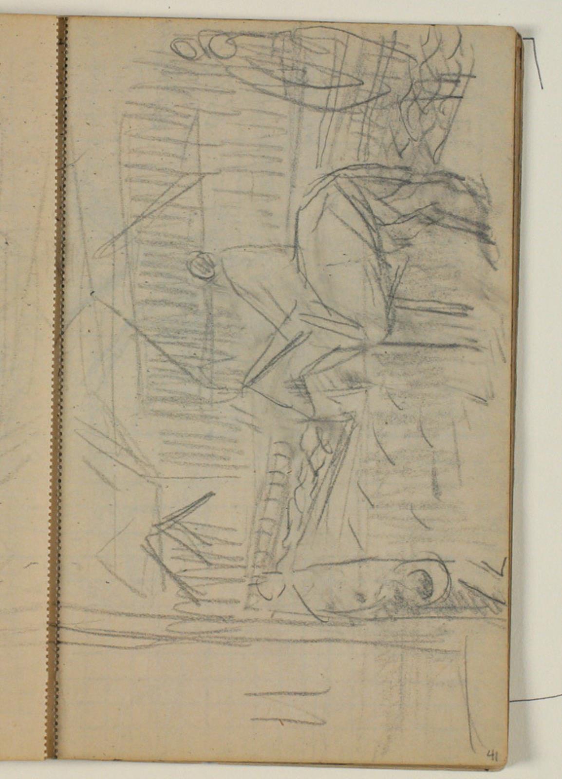 Niels Larsen Stevns, Kompositionsudkast til Blichers novelle "Vinhandleren og Herremanden", p. 198 - Kaj LYkke gør holdt foran Jens Bangs stenhus