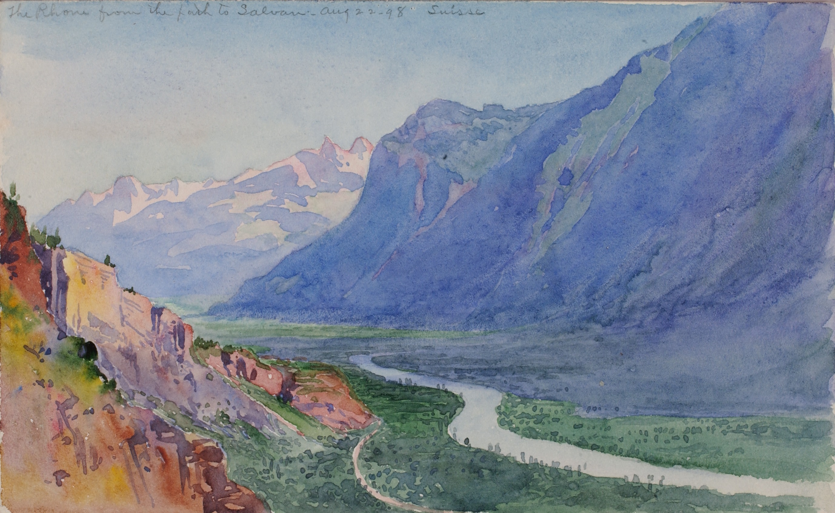 George Elbert Burr, The Rhone from the Path to Salvari (Switzerland)