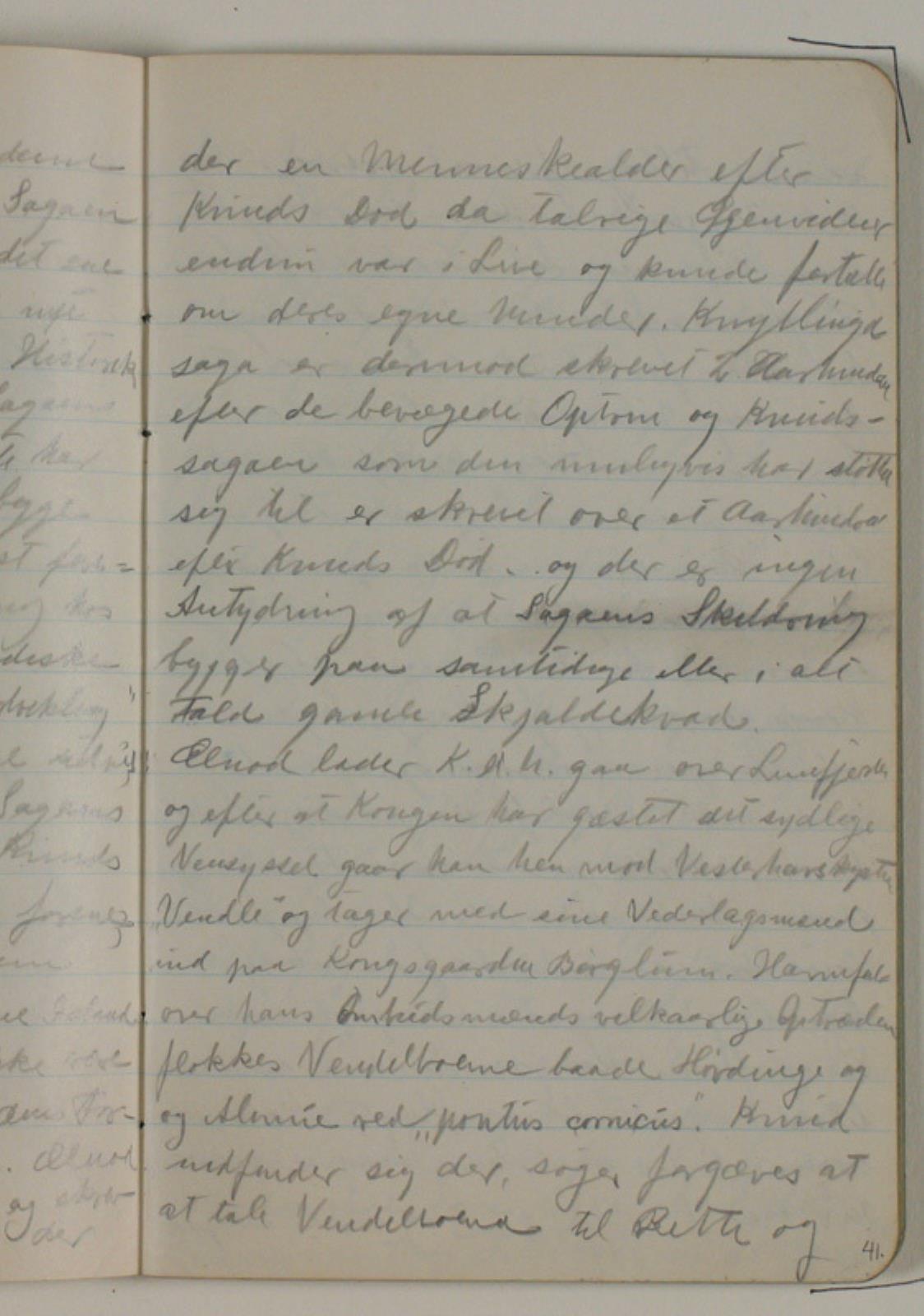 Niels Larsen Stevns, Notater vedrørende Ælnods saga om Knud den Helliges færd i Vendsyssel. Uddrag fra Historisk Tidsskrift, Hans Olrik