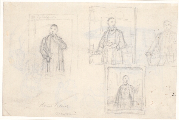 Wilhelm Marstrand, Fire udkast til portrættet af N.L. Høyen