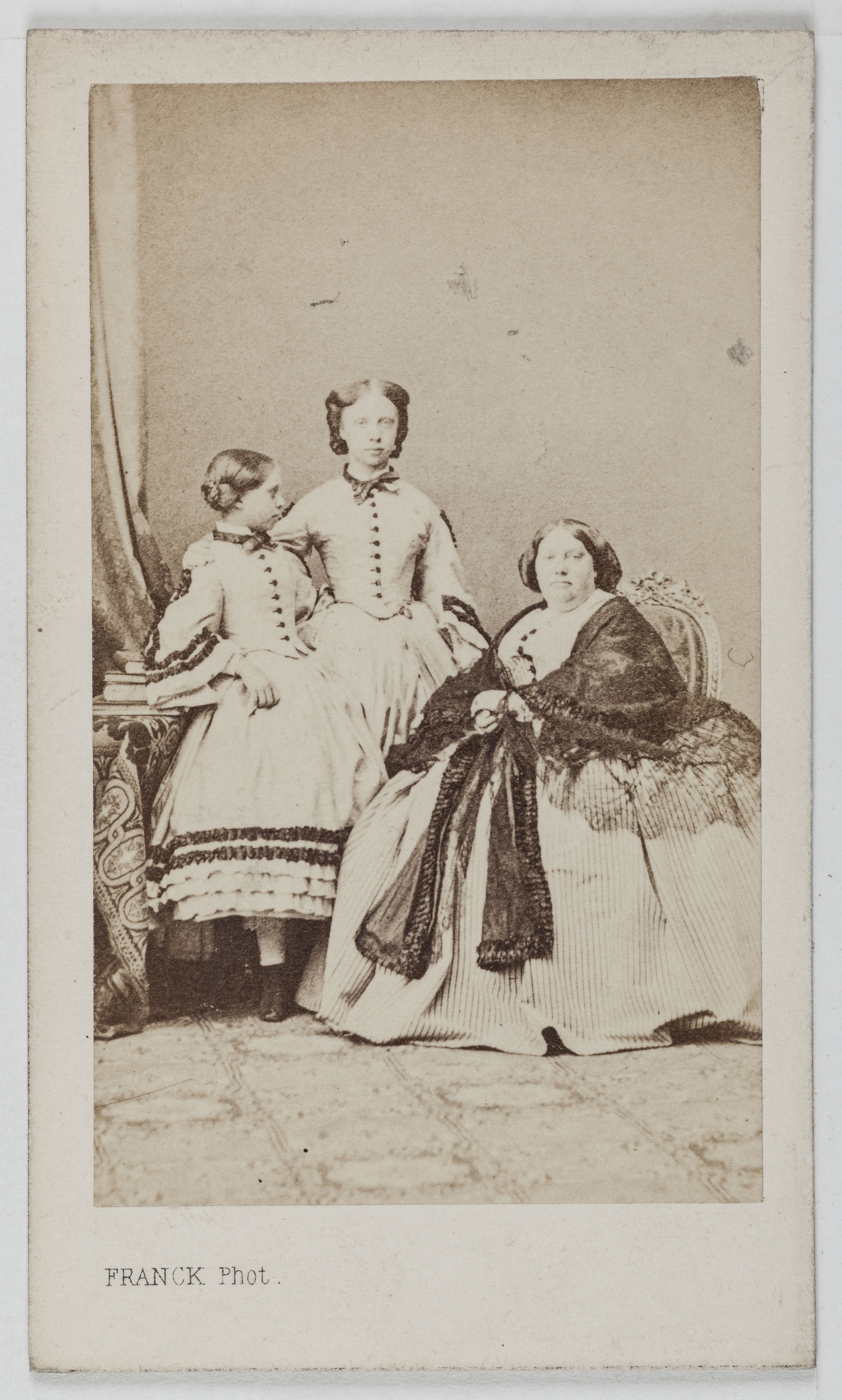 Franck, Portrait de Marie Thérèse Louise de France (1819-1864), duchesse de Parme, avec ses deux filles, Marguerite-Marie de Parme et Alice-Marie de Parme.